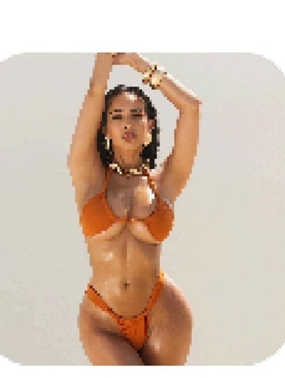 Matte Collection Orange Two-Piece Bikini Set